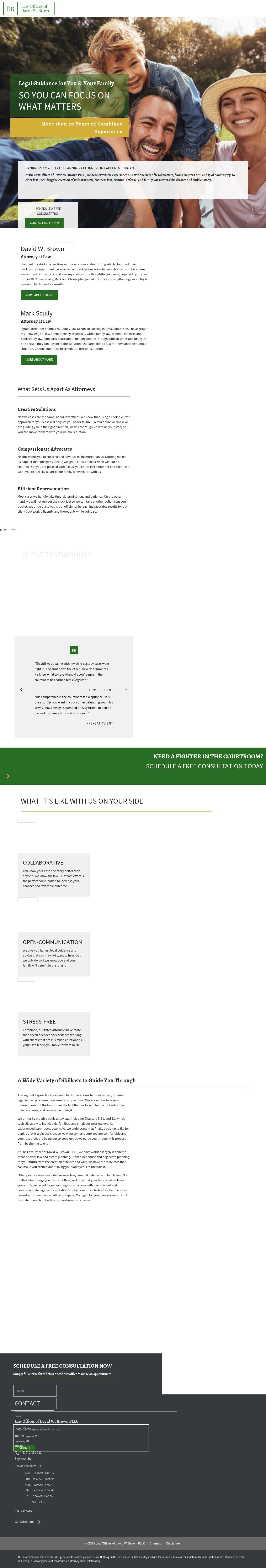  Law Offices of David W. Brown PLLC - Lapeer MI Lawyers