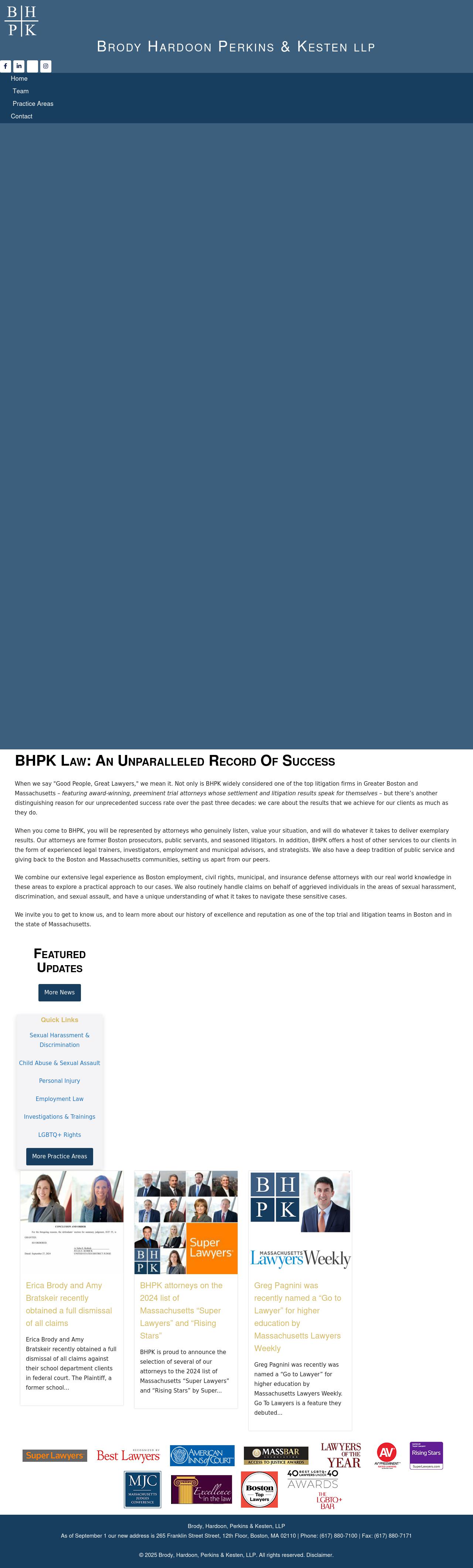 Brody Hardoon Perkins & Kesten, LLP - Boston MA Lawyers