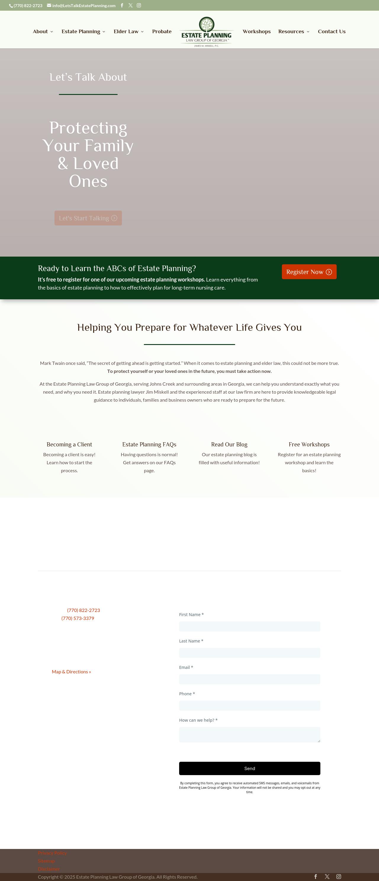 ESTATE PLANNING LAW GROUP OF GEORGIA, James M. Miskell P.C. - Johns Creek GA Lawyers