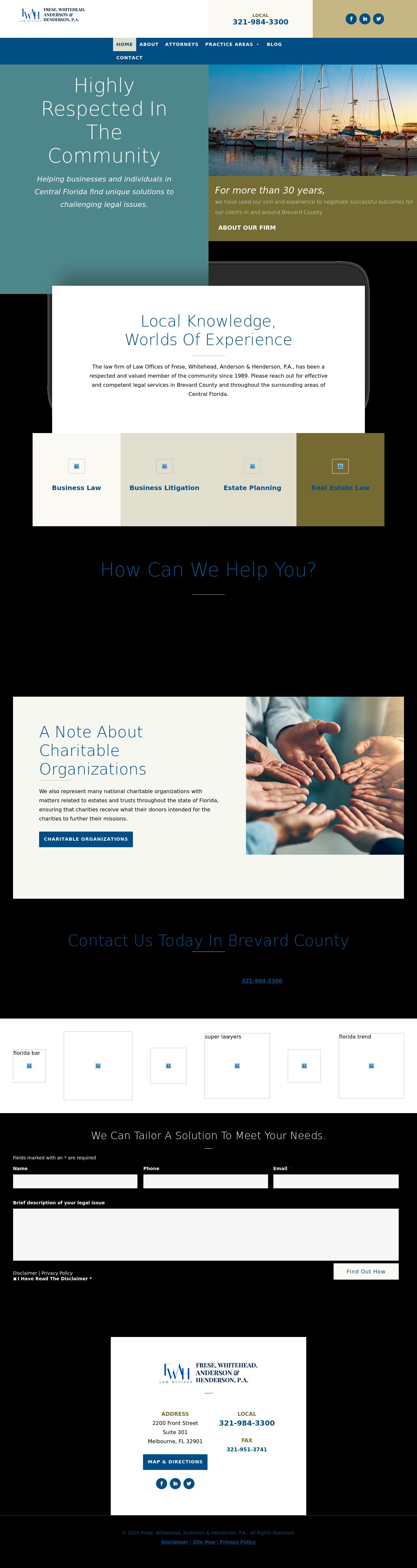 Frese, Hansen, Anderson, Anderson, Heuston & Whitehead, P.A. - Melbourne FL Lawyers