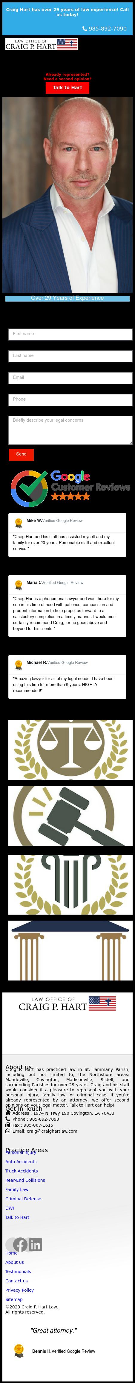 Law Office of Craig P. Hart - Covington LA Lawyers