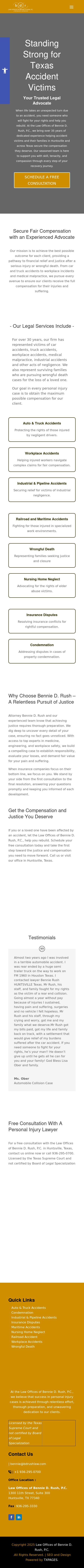 Law Offices of Bennie D. Rush, P.C. - Huntsville TX Lawyers