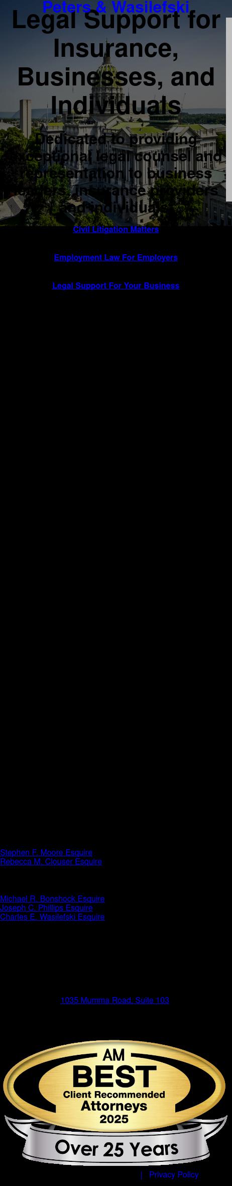 The Law Firm of Peters & Wasilefski - Harrisburg PA Lawyers