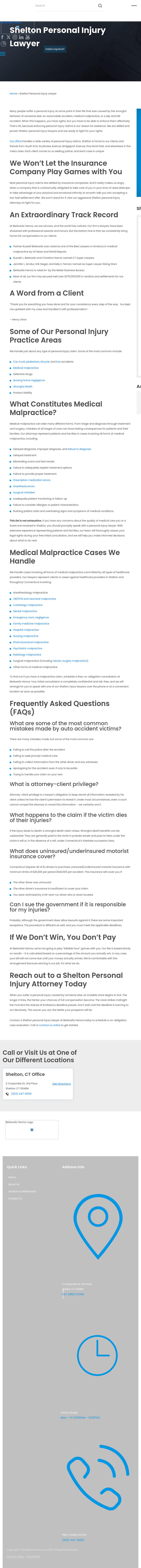 Berkowitz Hanna Malpractice & Injury Lawyers - Shelton CT Lawyers