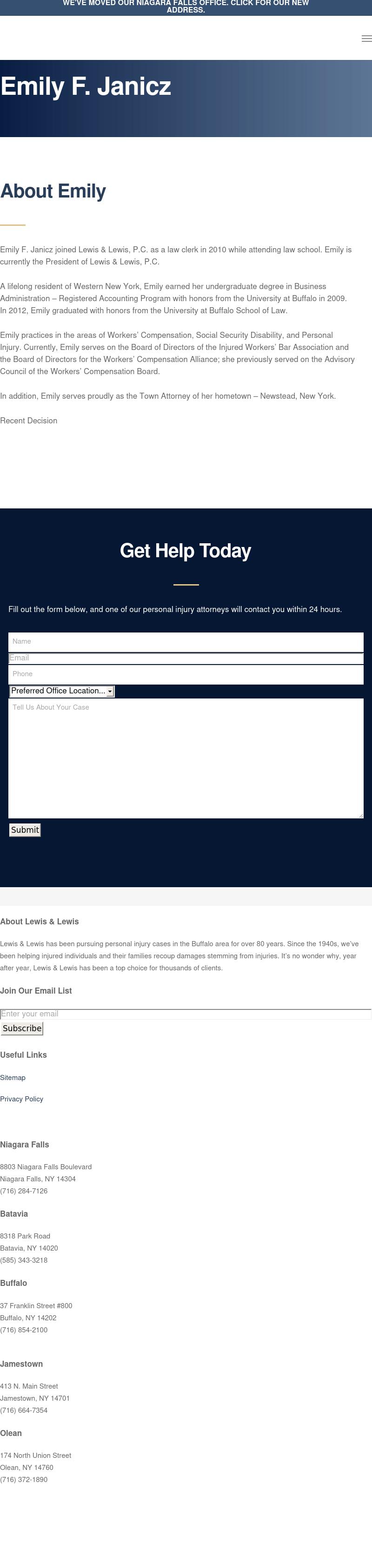 Emily Janicz - Batavia NY Lawyers