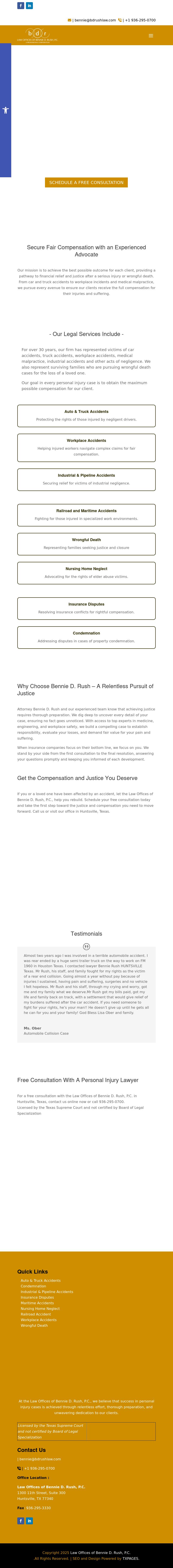 Law Offices of Bennie D. Rush, P.C. - Huntsville TX Lawyers