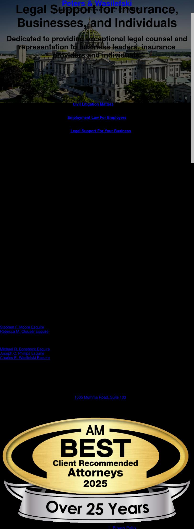 The Law Firm of Peters & Wasilefski - Harrisburg PA Lawyers