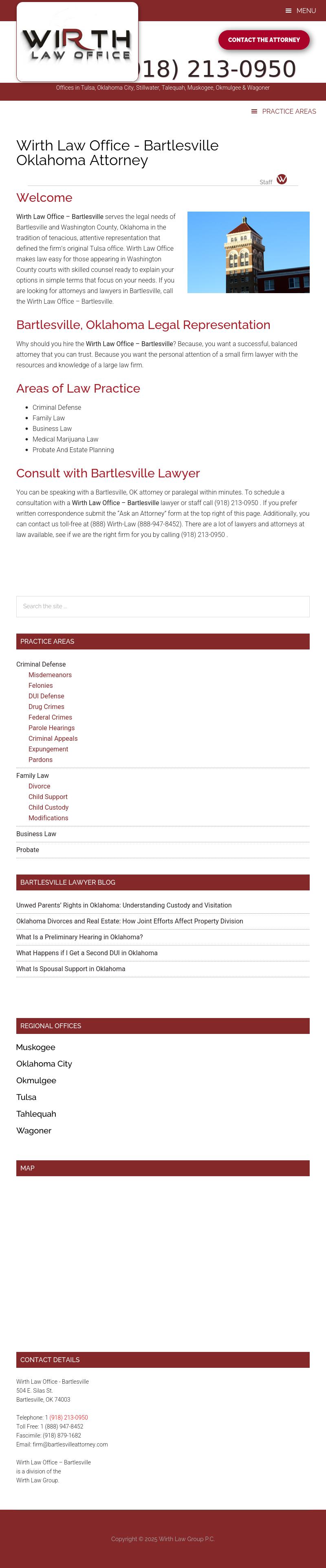 Wirth Law Office - Bartlesville Attorney - Bartlesville OK Lawyers