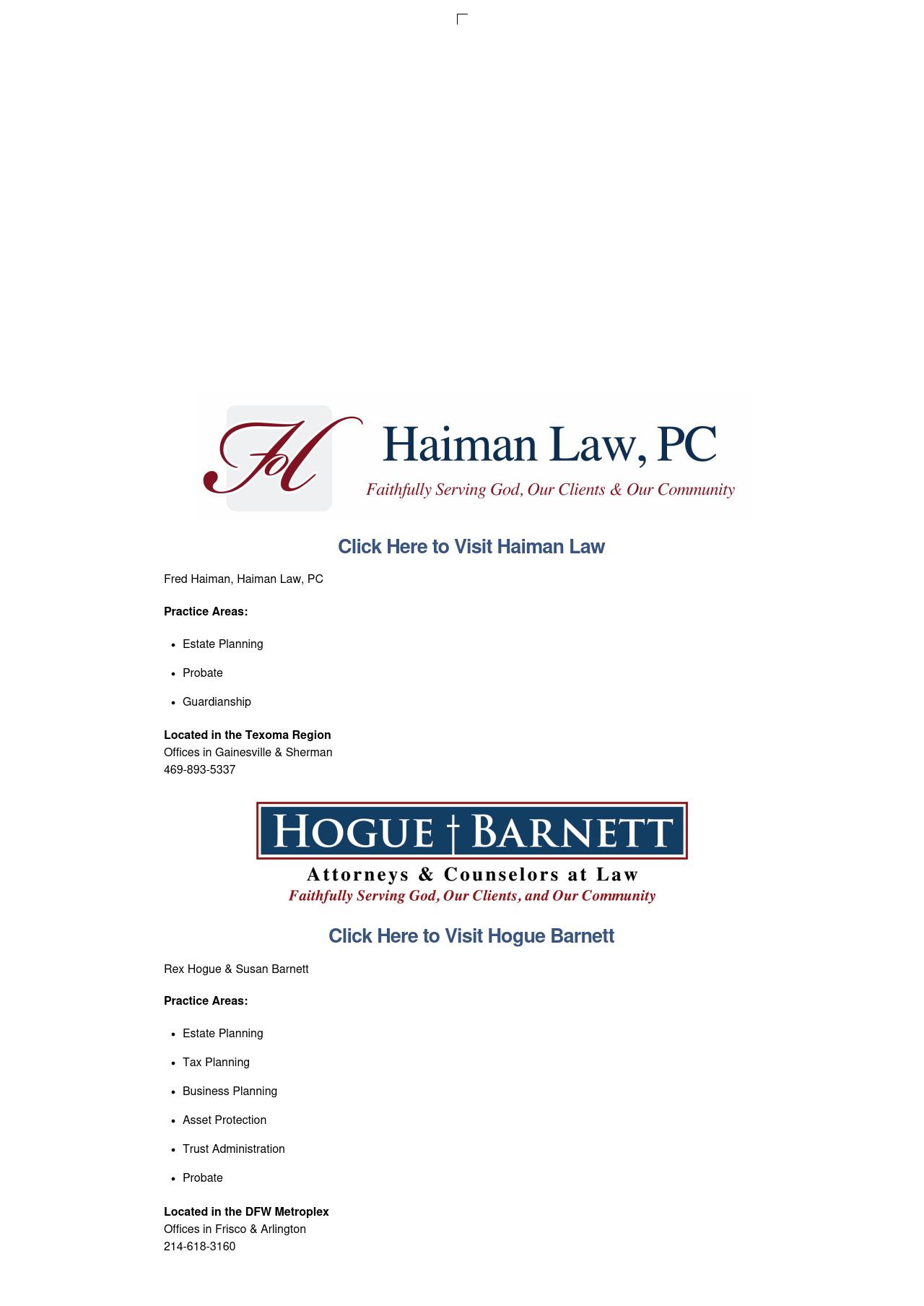 The Law Office of Rex L. Hogue, P.C. - Frisco TX Lawyers